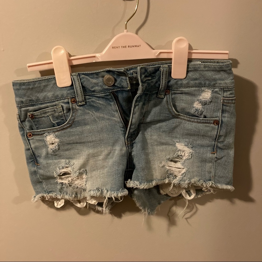 American Eagle Stretch Shortie Jean Shorts